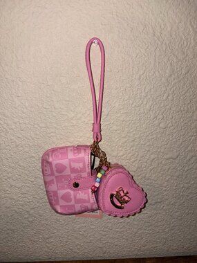 Juicy Couture Sweet Break Time Pink Mini Coin Purse Wristlet Charm Set NWT